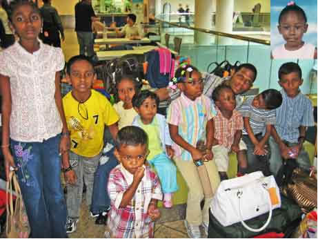Eleven of the kids who were treated in India.